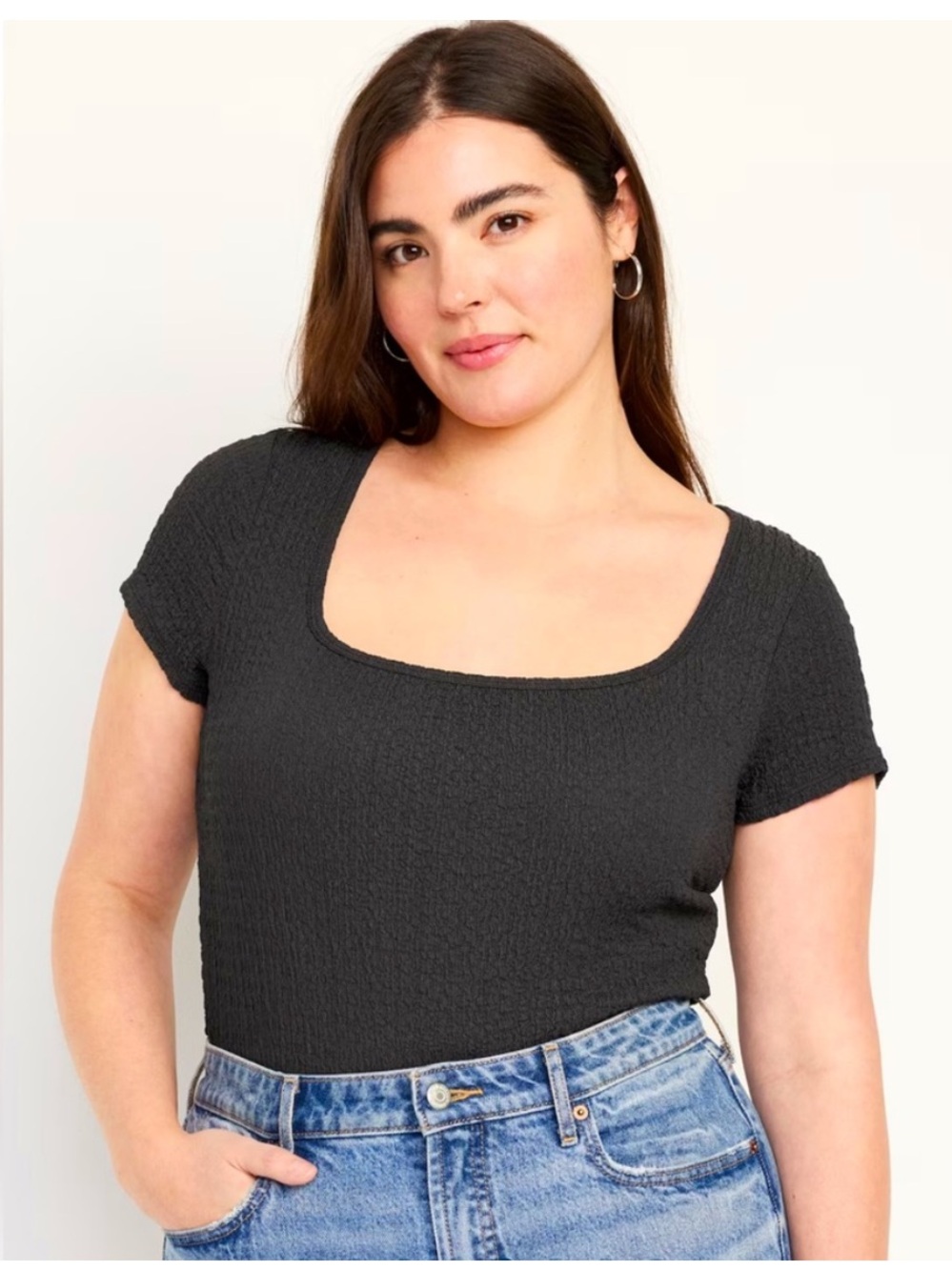 Old Navy Textured Square Neck Top Size Medium NWT